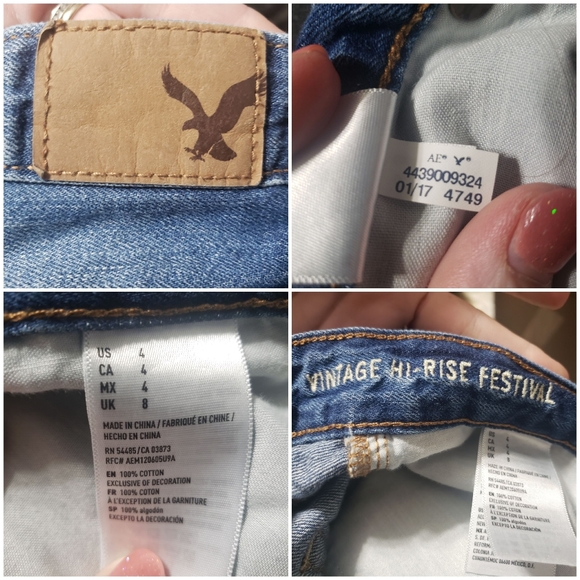 NWT AEO Sz 4 Vintage Hi-Rise Festival Shorts - Picture 14 of 15